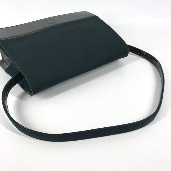 CHANEL CC CC Mark bag flap Shoulder Bag Jersey Black/Dark GreenBased - Picture 6 of 15